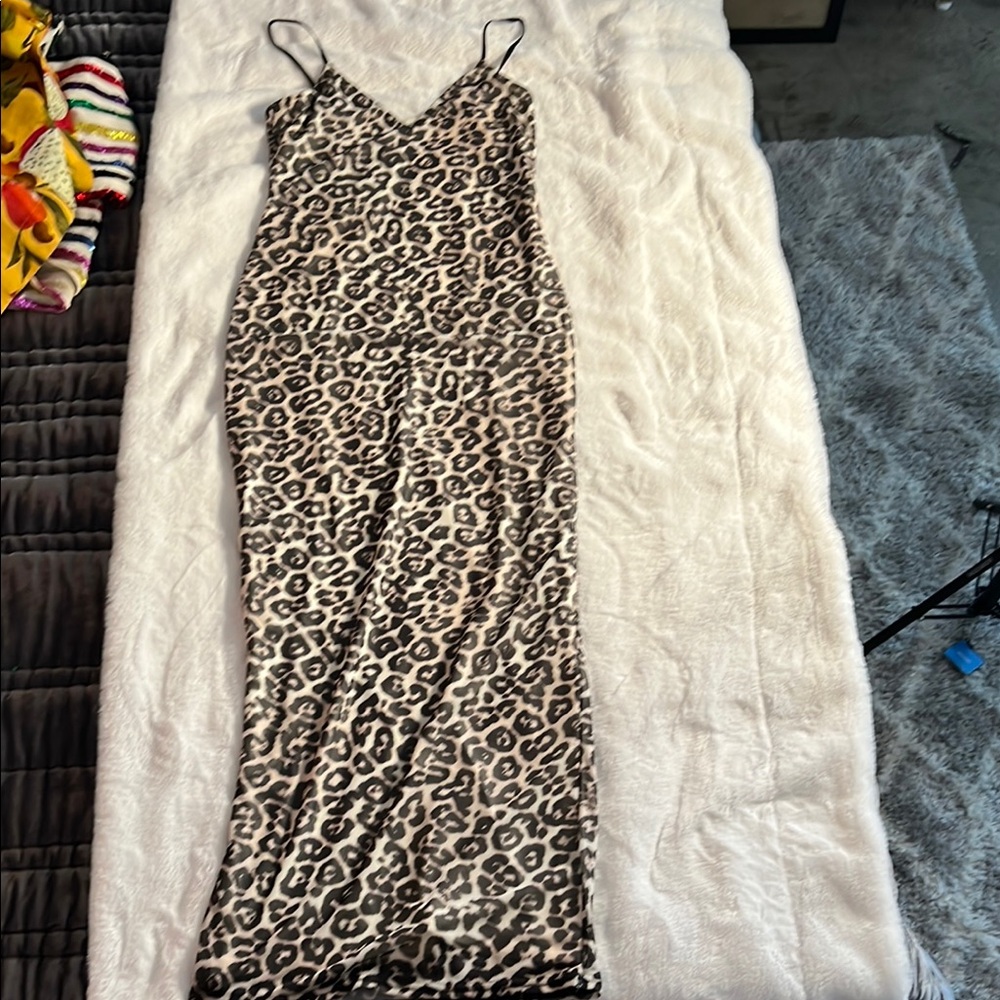 AFRM Leopard Print Maxi Dress, XS